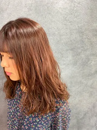ロング パーマ ヘアアレンジ メンズ キッズ ネイル マツエク・マツパ GO TODAY SHAiRE SALON所属・透明感カラー🤎 ゆりのヘアスタイル