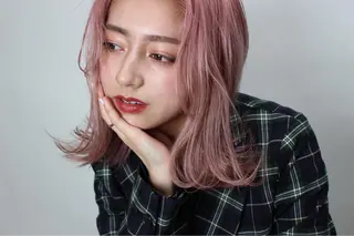 セミロング カラー MINX青山店所属・結莉/ボブ/ 縮毛矯正のヘアスタイル