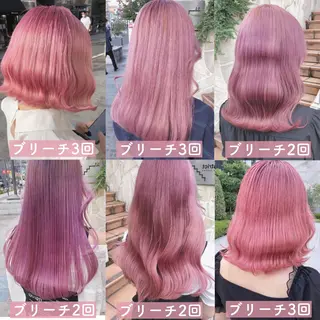 セミロング カラー ヘアアレンジ メンズ キッズ 💟Chloe原宿店 🩶ハイトーンのヘアスタイル