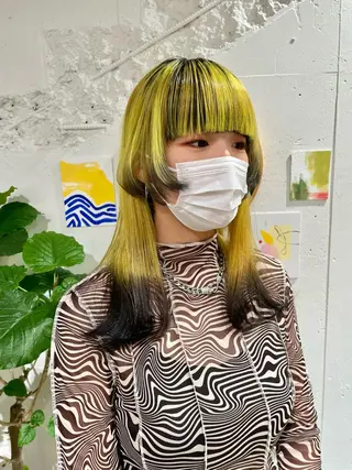 ロング カラー ウルフ/似合わせ レイヤー/RIHOのヘアスタイル