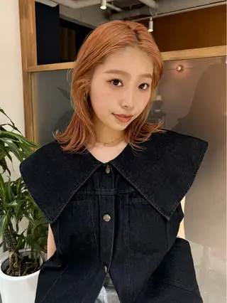 ミディアム カラー mei|顔まわり ×透明感カラーのヘアスタイル