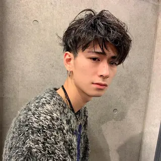 カラー パーマ メンズ スパイキーショート/ メンズヘア/hugeのヘアスタイル