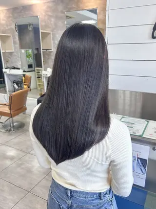 セミロング 縮毛矯正✖髪質改善 仁木伸明のヘアスタイル