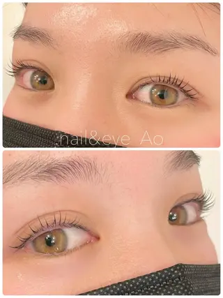 ミディアム カラー パーマ ヘアアレンジ メンズ キッズ ネイル マツエク・マツパ アイブロウ nail&eye Aoのマツエク・マツパデザイン