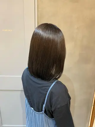 ショート カラー ボブ/巻ける縮毛矯正 /韓国レイヤーはなのヘアスタイル