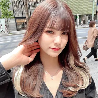 セミロング カラー 顔周り特化/韓国ヘア /レイヤー/吉野幸大のヘアスタイル