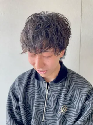ショート パーマ ヘアアレンジ メンズ 坂尻 嘉珠也のヘアスタイル