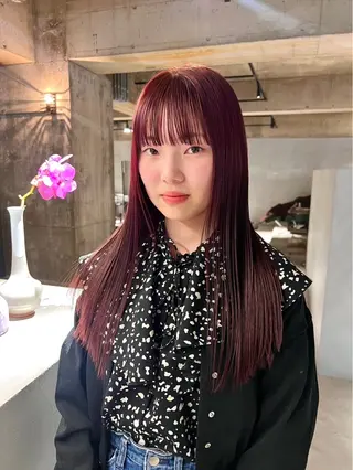 ロング カラー 中村 衣里のヘアスタイル