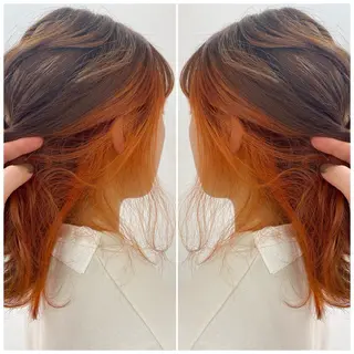 ミディアム 全席個室 暖色カラー Zina松園優香🌸のヘアスタイル