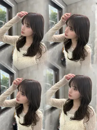 セミロング カラー みゆう🎀ショート ボブ×透明感カラーのヘアスタイル