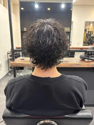 パーマ メンズ スパイキーパーマ 柏NO1 藤本葉のヘアスタイル
