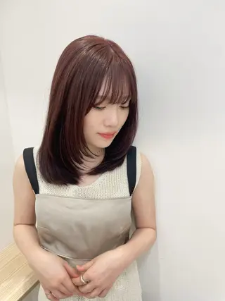 ミディアム カラー 透明感カラー 🩰あさのヘアスタイル