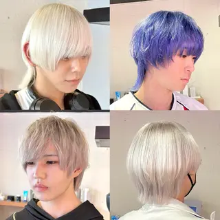 ショート メンズ pizzicato pacto所属・ボルドーカラー/ワイ ンレッド/長山遼太郎のヘアスタイル