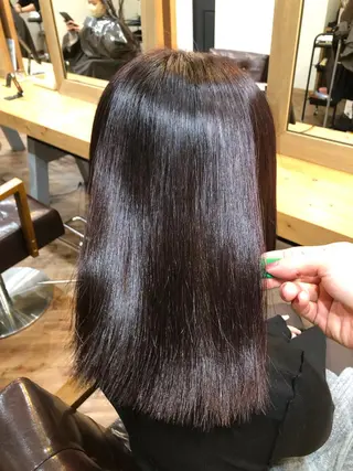 ミディアム カラー パーマ little広島所属・縮毛矯正/髪質改善 矢川 純のヘアスタイル