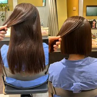 パーマ hub hair レイヤー/透明感のヘアスタイル