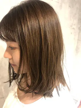 ミディアム 髪質改善&ブリーチ 伊勢 祐一郎のヘアスタイル
