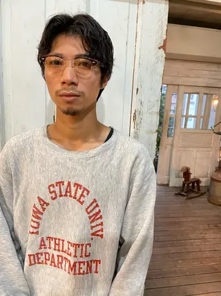 ショート パーマ メンズ 南堀江🌿パーマ Tetsu【テツ】のヘアスタイル