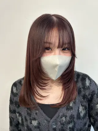 ミディアム 新潟/万代/レイヤー 韓国風/明間未来のヘアスタイル