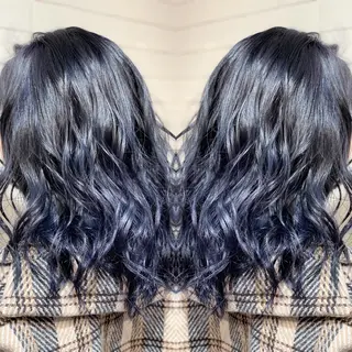 ミディアム カラー ヘアアレンジ 髪質改善×ハイトーン 中田啄也のヘアスタイル