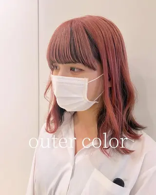 ミディアム 渋谷ハイトーン/ デザインカラー阿部のヘアスタイル