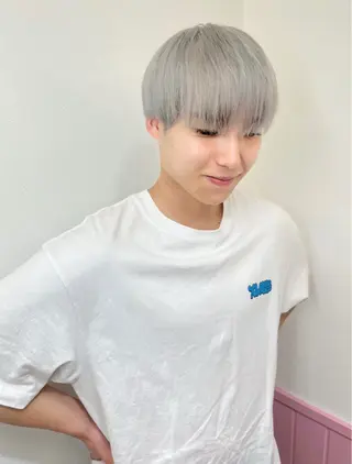 カラー 心斎橋/ブロンド/ ペールカラー/あみかのヘアスタイル