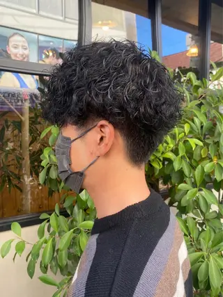 ショート パーマ メンズ 【扉gate】野崎 英幸のヘアスタイル