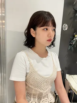 ミディアム カラー パーマ ヘアアレンジ satsuki 暖色・ブラウンカラーのヘアスタイル