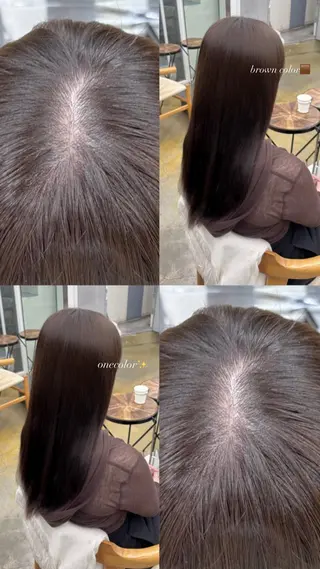 セミロング カラー nude所属・𝐀𝐦𝐞𝐫𝐢 /透明感カラーのヘアスタイル