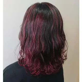 ミディアム グラデ❣️インナー 派手髪Fumiyoのヘアスタイル