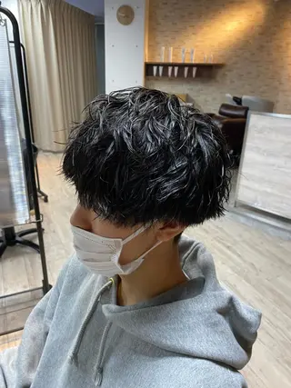 パーマ メンズ 波巻きスパイラル/ メンズパーマ/ゆうひのヘアスタイル