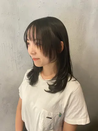 ミディアム カラー 髪質改善水素TR× レイヤーカット/熊澤のヘアスタイル