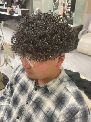 ショート パーマ メンズ ❄️メンズカット 落合諒❄️のヘアスタイル