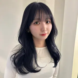 セミロング 🌹ハッシュカット、 レイヤー韓国ヘア🌹のヘアスタイル