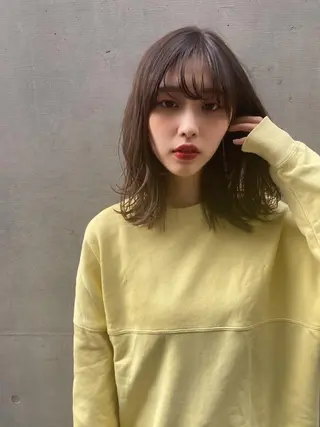 ミディアム ボブ/縮毛矯正/ 高嶋 優のヘアスタイル