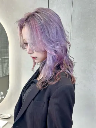 セミロング カラー ONYX所属・ブリーチ/ハイトーン ミルクティー/ハルトのヘアスタイル