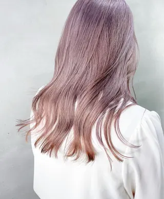 セミロング カラー ブリーチなし透明感カ ラー×韓国ヘア♡ヒデのヘアスタイル