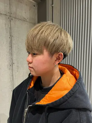 メンズ 傷ませないカラー・ ボブ・リクト💥のヘアスタイル