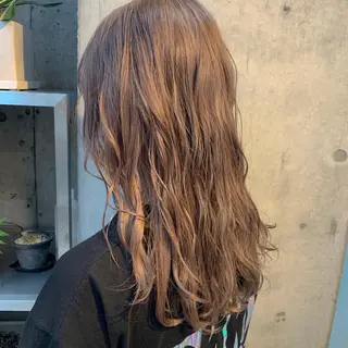 ロング カラー 渋谷ブリーチカラー 韓国ヘアyuikoのヘアスタイル