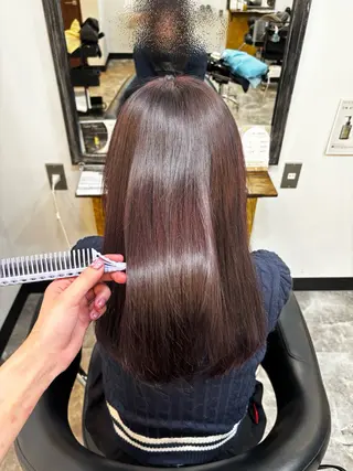 セミロング カラー カットモデル無料 🌙 松本のヘアスタイル