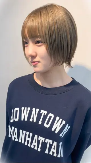 ショート カラー ⭐️顔周りのこだわり 可愛くします⭐️岡安のヘアスタイル