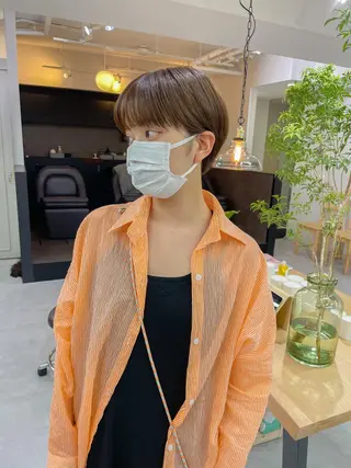 ショート カラー パーマ＊ 顔まわり似合わせのヘアスタイル