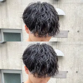 ショート パーマ ヘアアレンジ メンズ キッズ メンズパーマの達人 🌟川内絵人のヘアスタイル