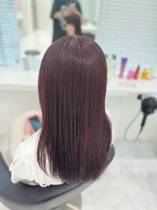 ロング カラー 透けるやわらか艶髪♡ ナチュラルストレートのヘアスタイル