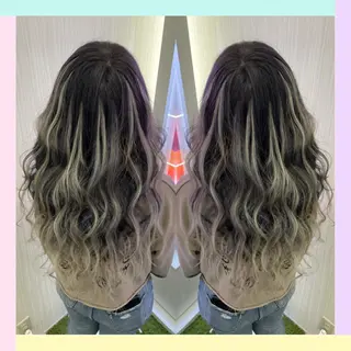 ロング カラー れん/ハイトーン /エクステ/韓国風のヘアスタイル