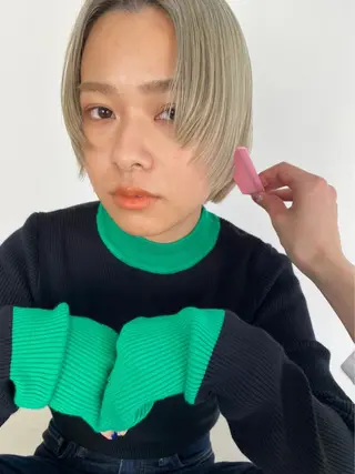 ショート カラー パーマ CEINE【セーヌ】 三軒茶屋のヘアスタイル