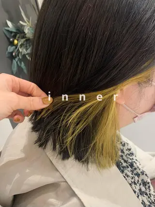 ミディアム カラー RINA🧤 デザインとボブのヘアスタイル