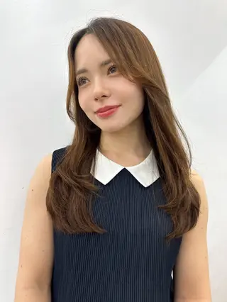 セミロング 顔まわりカット/艶髪 カラー✨けいとのヘアスタイル