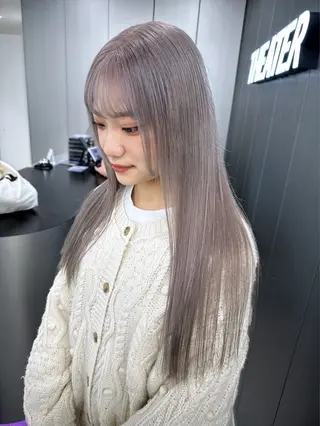 ロング カラー くすみミルクティー/ ブラウン🪡TOWAのヘアスタイル