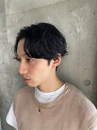 ショート パーマ メンズ 高比良 剛のヘアスタイル