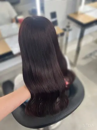 ロング カラー 💗愛され暖色💗 ピンク/レッド💗のヘアスタイル